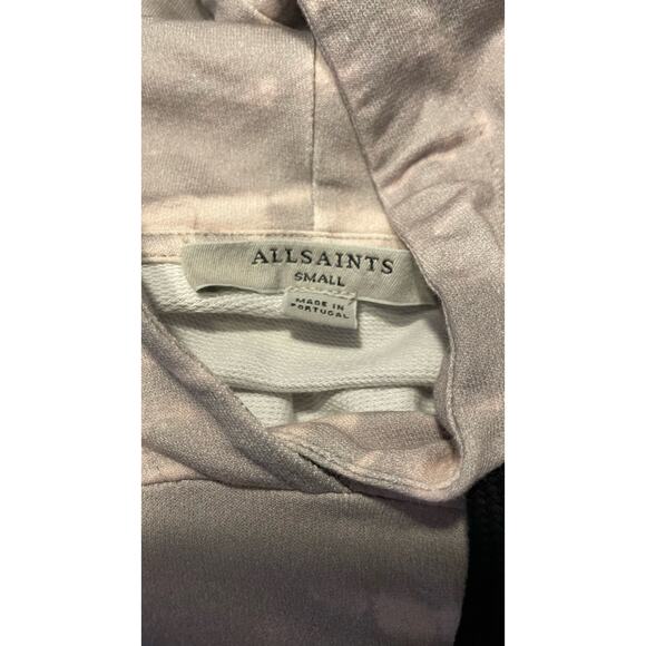 ALLSAINTS Pink Gray Tie Dye Hoodie Sweatshirt        Size: S - Picture 5 of 5